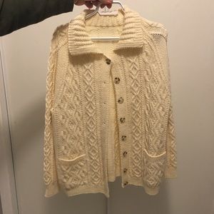 Handmade fishermen knit cardigan sweater